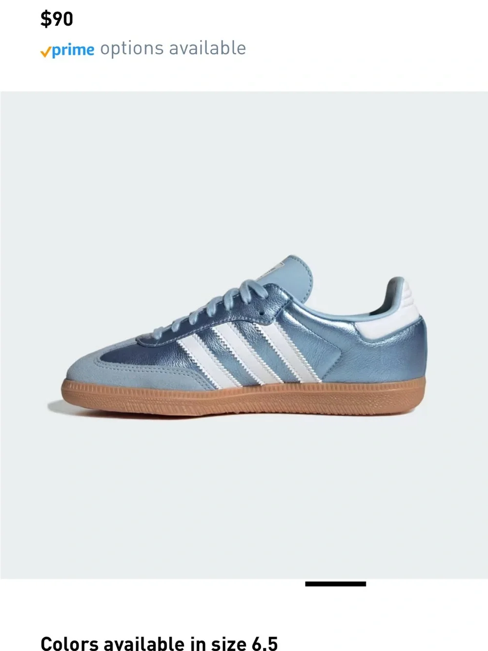 NWT AND BOX Adidas Samba OG Clear Sky/Cloud White/Gum Youth 6.5 or Women’s 8